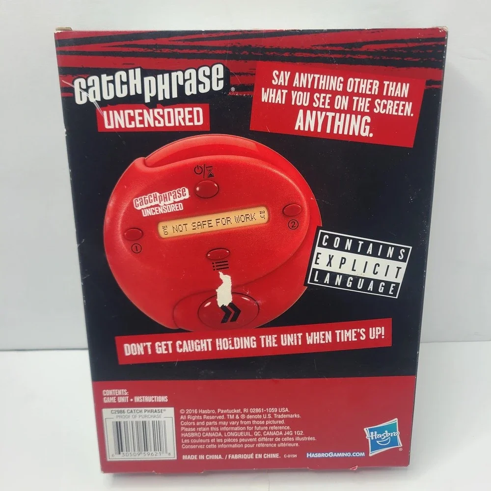 Hasbro Catch Phrase Uncensored Adult Electronic Handheld Game 2016